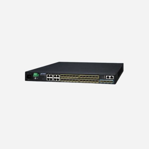 Layer 3 16-Port 100/1000X SFP + 8-Port Gigabit TP/SFP + 4-Port 10G SFP+ Stackable Managed Switch (100~240V AC, 36-75V DC)